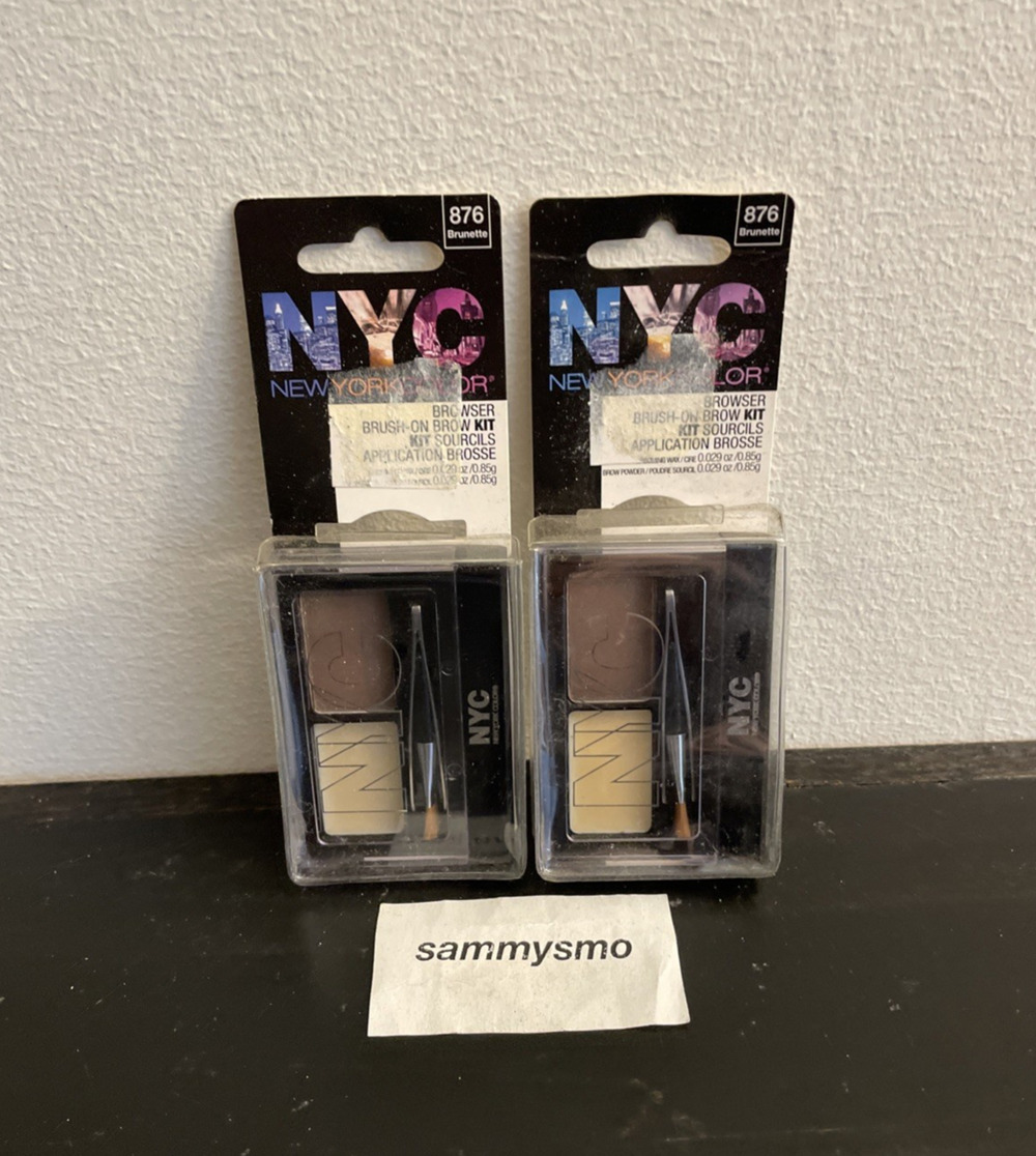 NYC Browser Brush On Brow Kit 876 Brunette discontinued x2